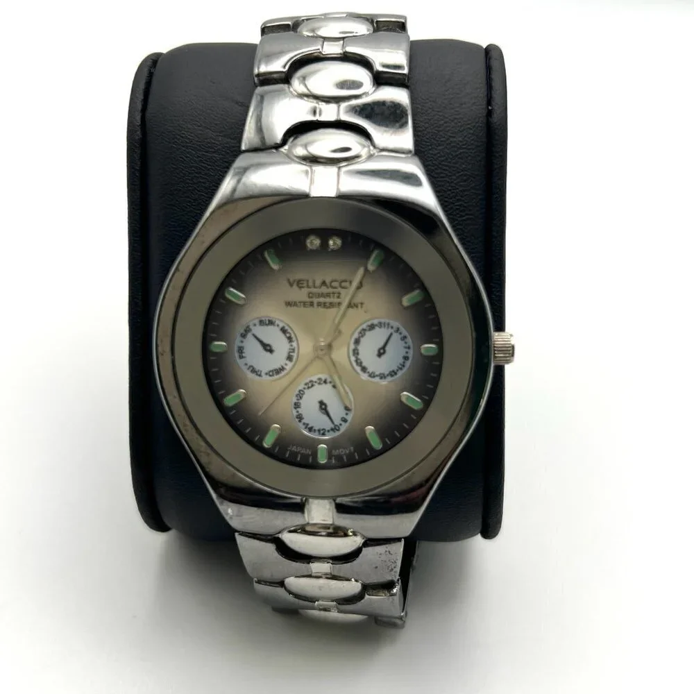 Working Vellaccio Round Silver Green Men's Watch